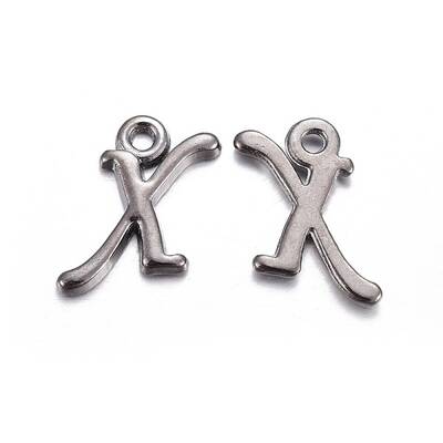 Gunmetal Plated Alloy Letter Pendants