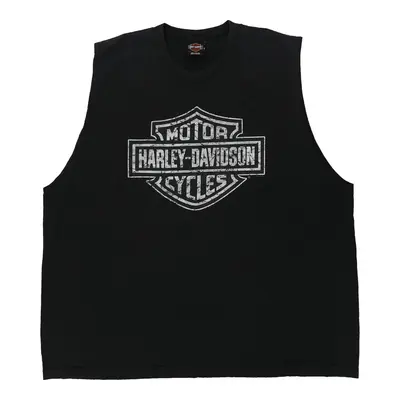 Kauai, Hawaii Harley Davidson Graphic Vest - 3XL Black Cotton | Size: xxx-large