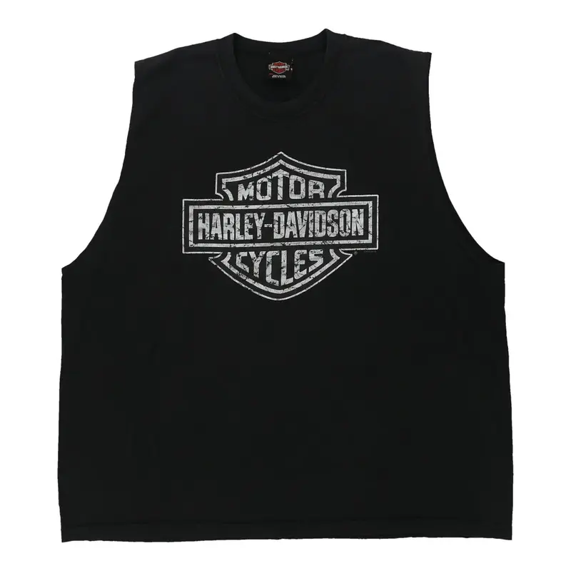 Kauai, Hawaii Harley Davidson Graphic Vest - 3XL Black Cotton | Size: xxx-large