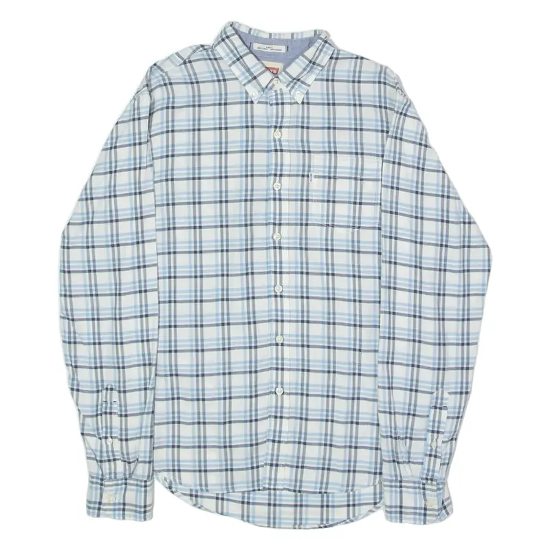 LEVI'S Slim Fit Mens Shirt White Check Long Sleeve M