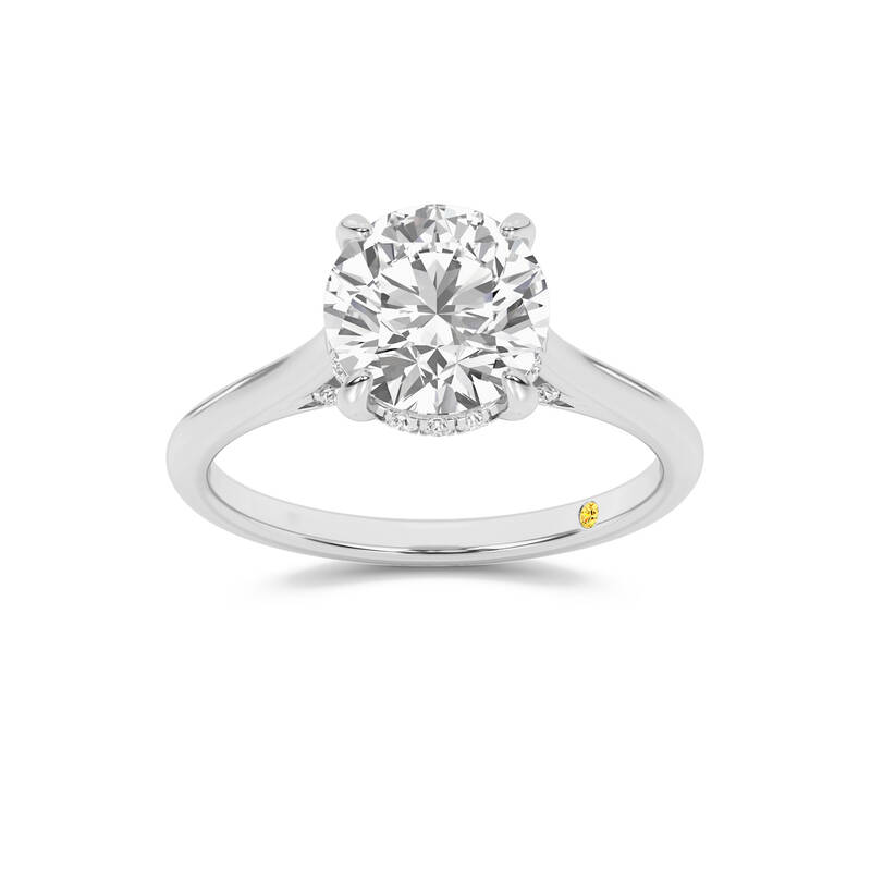 Twinkle Hidden Halo Round Lab Grown Diamond Engagement Ring | 18K White Gold 1 1/6 CT. TW.