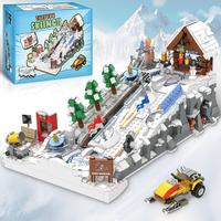 TOKMOC 2200 Pieces,Winter Ski Resort Building Block Set,City Ski and Climbing Center Building Block with Ski Shop and SnowMob...