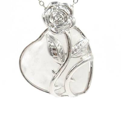 Valentine's Day Theme Natural Quartz Crystal Pendants