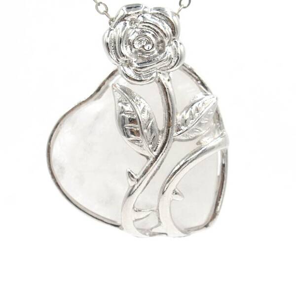 Valentine's Day Theme Natural Quartz Crystal Pendants