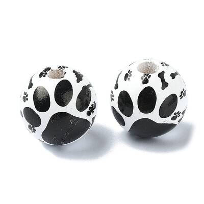 Pet Theme Wood Large Hole European Beads
