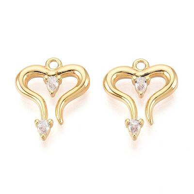 Brass Micro Pave Cubic Zirconia Pendants