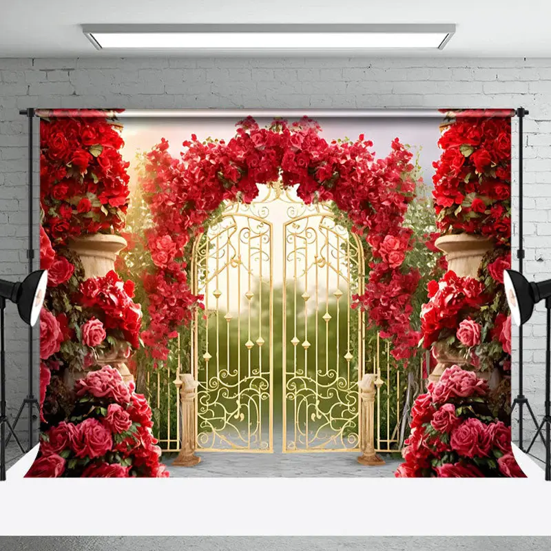Rose Arch Garland Magic Garden Gate Spring Backdrop - Aperturee