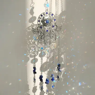 Eye Artificial Crystal Suncatcher, 1 Count Sweet Furniture, Window Hanging Ornaments, Wall Hanging Decoration for Indoor and ...