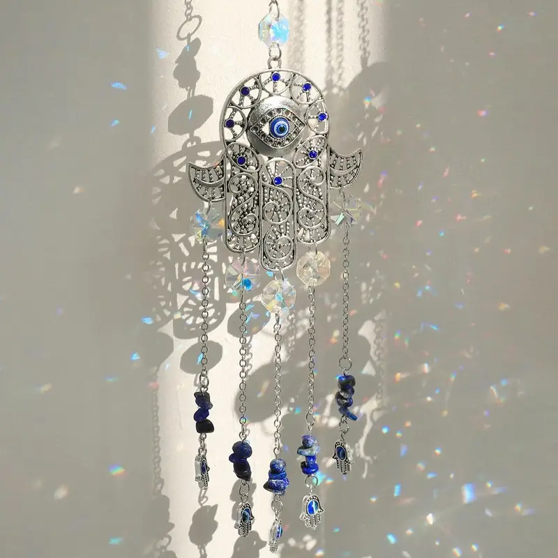 Eye Artificial Crystal Suncatcher, 1 Count Sweet Furniture, Window Hanging Ornaments, Wall Hanging Decoration for Indoor and ...