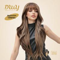 Elara C-DWY Long-length Wave Tea Brown Big Scalp Area Glueless Synthetic Wig for Women 28 Inches