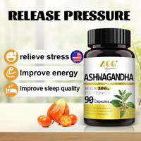 ANTCECO Ashwagandha 300mg High Potency 90 Capsules KSM-66 Non-GMO Gluten-Free Boosts Energy Improves Sleep Quality Fitness Su...