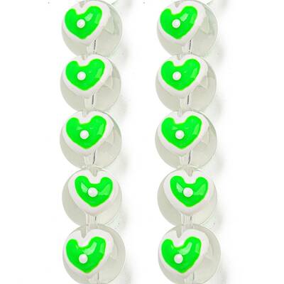 Transparent Glass with Enamel  Beads