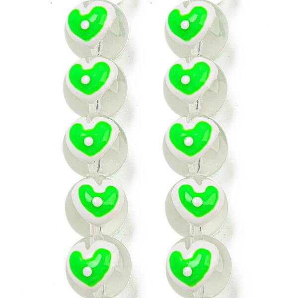 Transparent Glass with Enamel  Beads