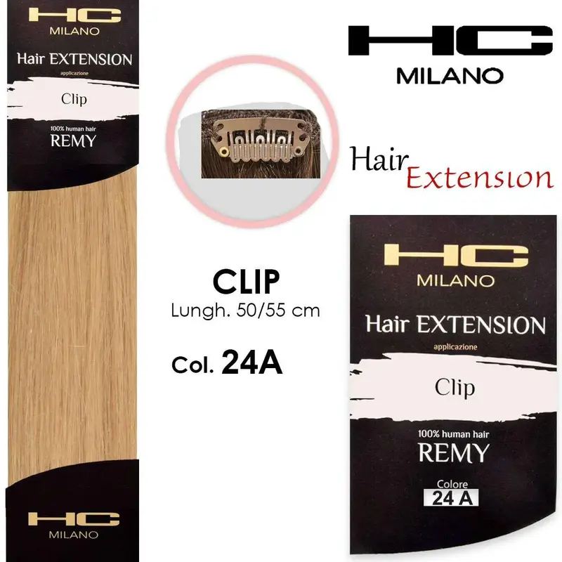 Hc milano 3 clip extensions no remy 24a blonde ultra clear pearl 11 2