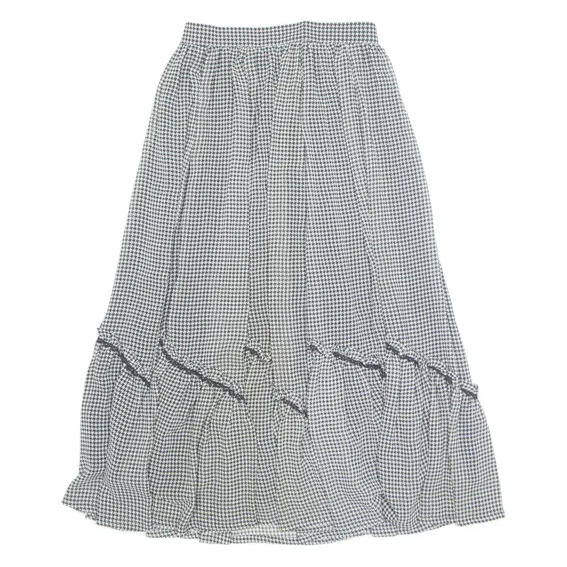 GENTLEMANT Womens A-Line Skirt Black Midi Houndstooth S