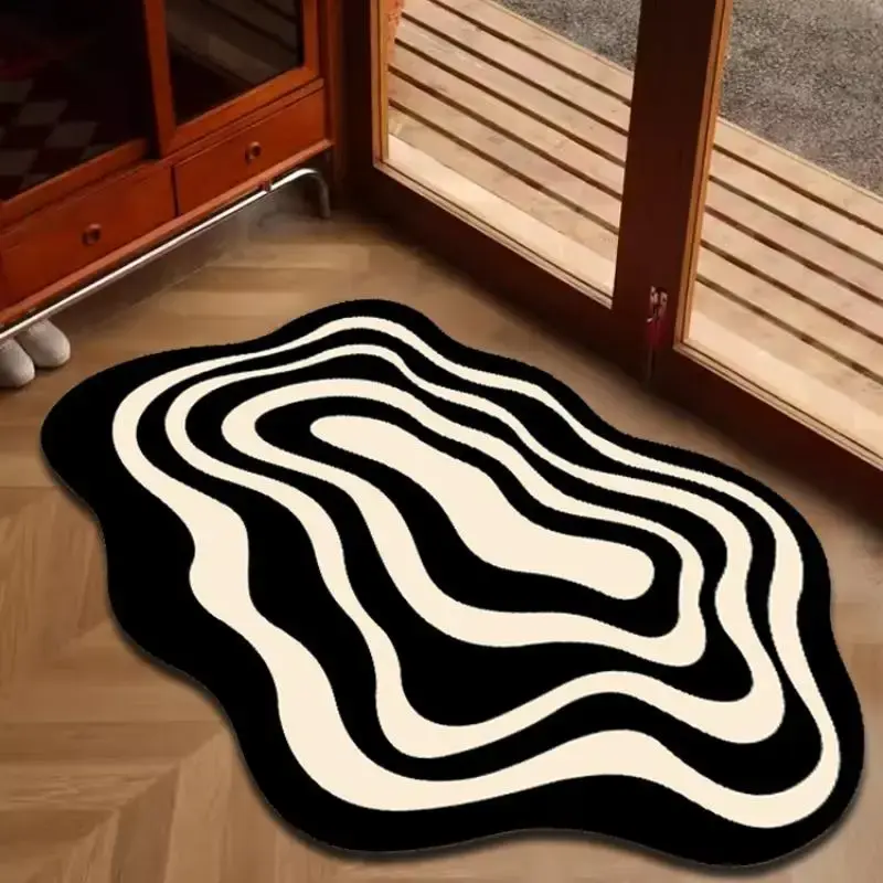 Geometric Shaped Zebra Print Rug, 1 Count Non Slip Soft Floor Mat, Household Carpet For Bedroom, Living Room, Kitchen, Bathro...