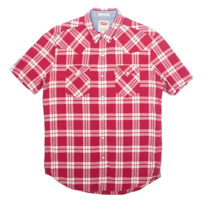 LEVI'S Slim Fit Mens Shirt Red Check L