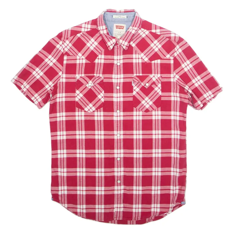 LEVI'S Slim Fit Mens Shirt Red Check L
