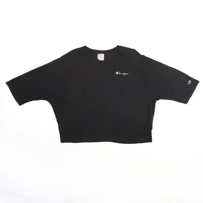 CHAMPION Sport Cropped Black Short Sleeve T-Shirt Womens M
