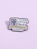 Creative Cross & Letters Print Brooch, Mother's Day Gift, Fashion Alloy Brooch for Daily Clothing, Clothes Accessories for M...
