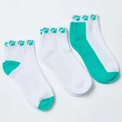 Paw Sport Socks - Set of 3 - Purple