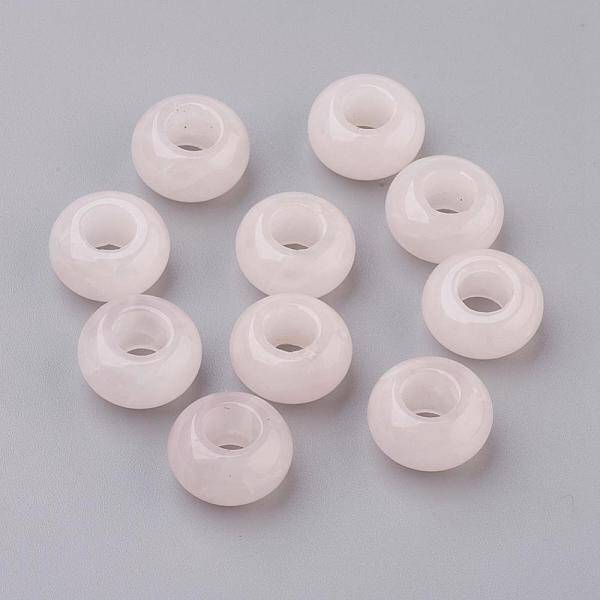 Natural Rose Quartz European Beads