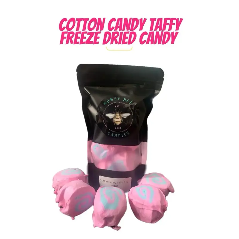 Freeze Dried Cotton Candy Taffy Honey Bee Snack