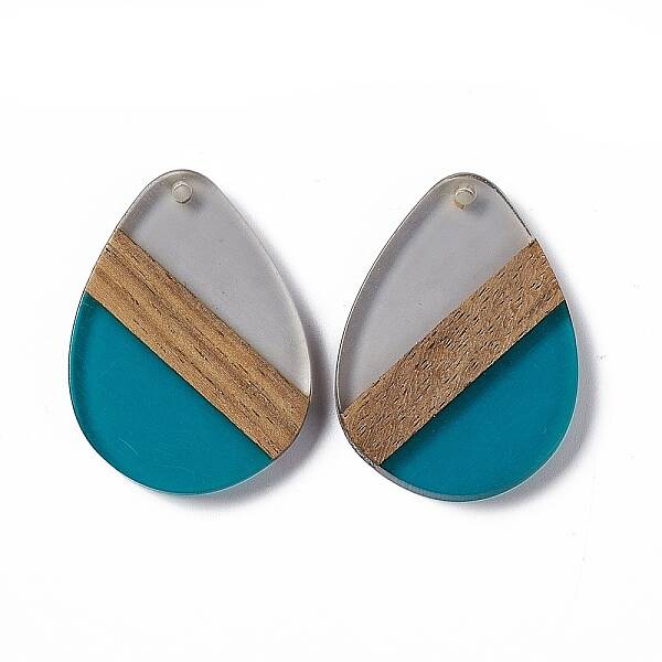 Transparent Resin & Walnut Wood Pendants