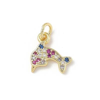 Brass Micro Pave Cubic Zirconia Charms