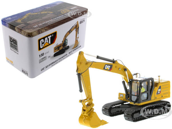 CAT Caterpillar 323 Hydraulic Excavator with Operator Next Generation Design High Line Series 1/50 Diecast Model by Dieca...