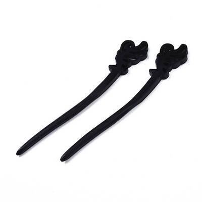 Vintage Schima Wood Hair Sticks Findings