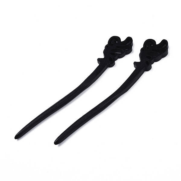 Vintage Schima Wood Hair Sticks Findings
