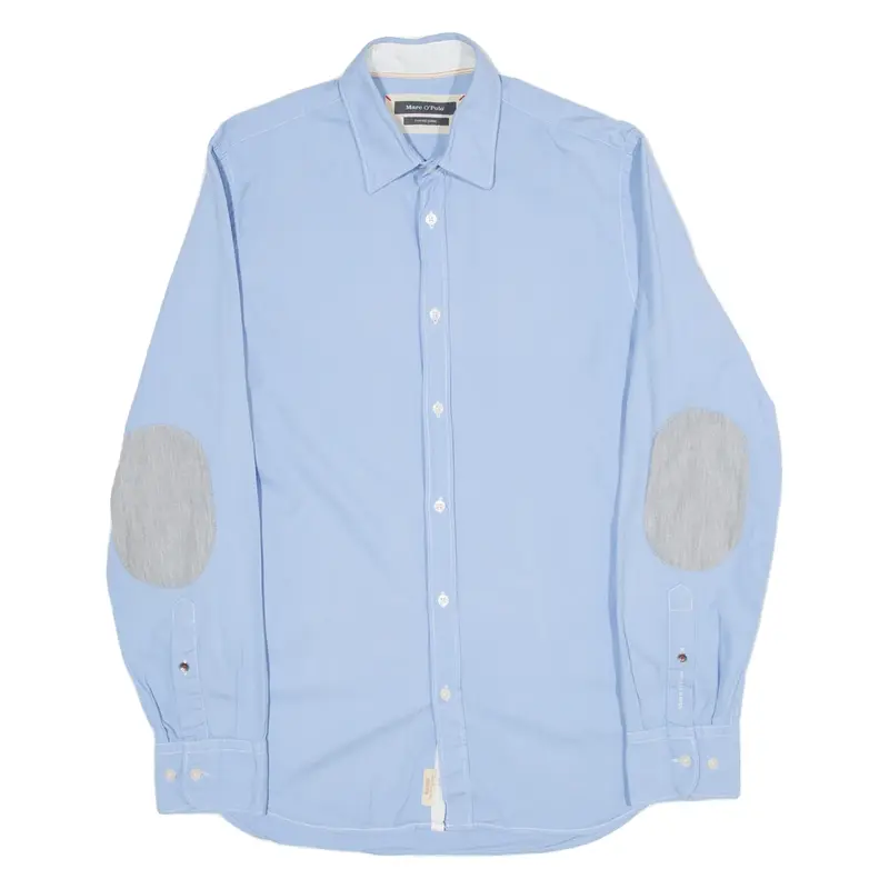 MARC O'POLO Mens Plain Shirt Blue Long Sleeve M