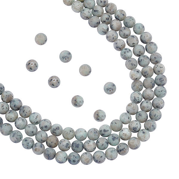 3 Strands Natural Sesame Jasper/Kiwi Jasper Beads Strands