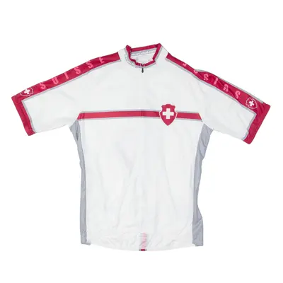 SUGO Cycling Mens Jersey White 1/2 Zip S