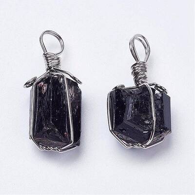 Natural Black Tourmaline Pendants