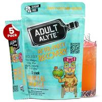 ADULTalyte After-Party Recovery & Liver Detox- 5 Pack- Natural Ingredients- DHM- Vitamin B Complex- 0 Sugar, 0 Sodium, 0 Caff...