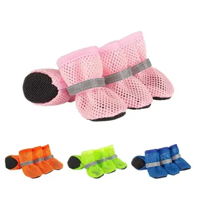 Pet comfortable mesh shoes, dog shoes with soft soles that can't shake off small dogs, large dog foot covers, summer shoes, a...