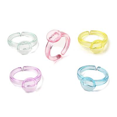 Children's Transparent Plastic Open Cuff Ring Components