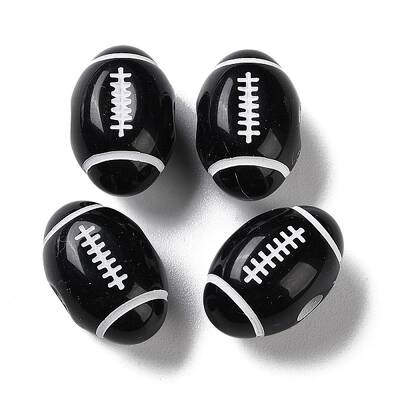 Spray Printed Opaque Acrylic European Beads