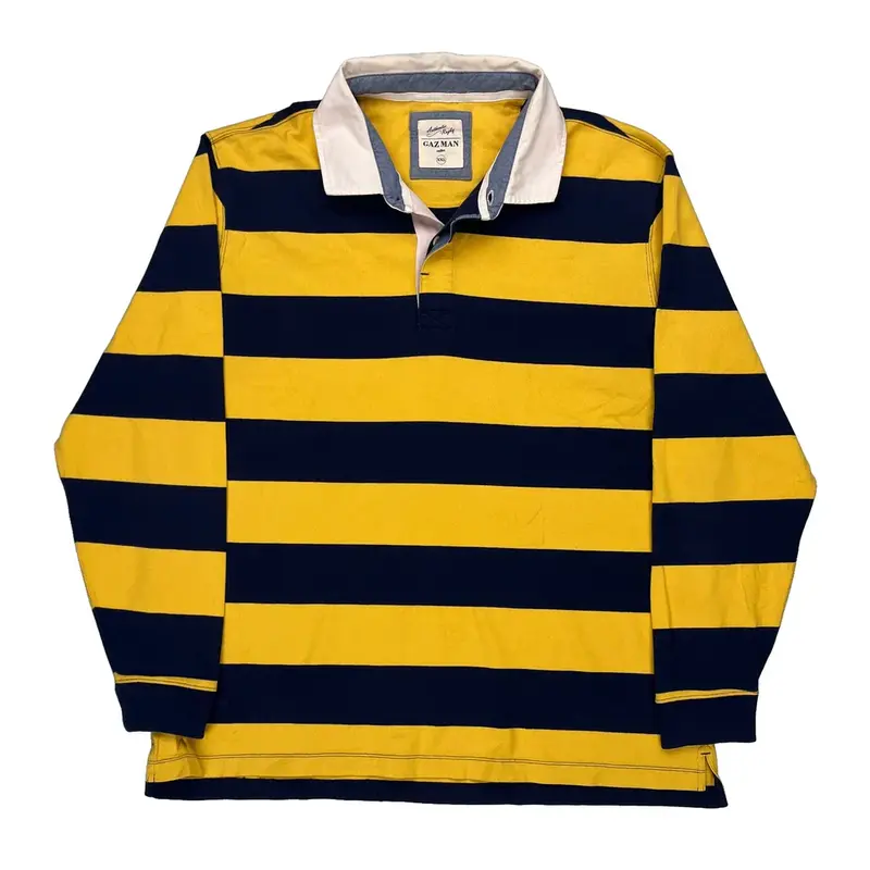 Gazman Striped Rugby Shirt - 2XL Navy Cotton