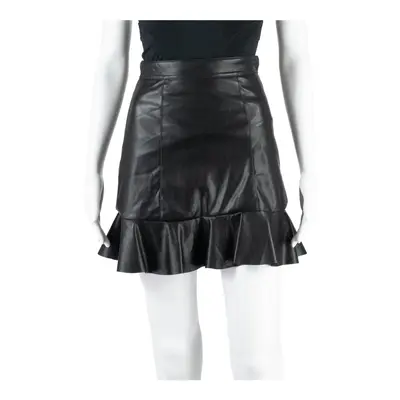 H&M DIVISION Faux Leather Drop Flare Womens Pencil Skirt Black Short UK 4