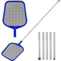 Pool Skimmer - Pool Skimmer net with pole, 5 Section AdjustableTelescopic Aluminum Pole, 24.5''- 63.5'', Ultra Fine Mesh Net ...