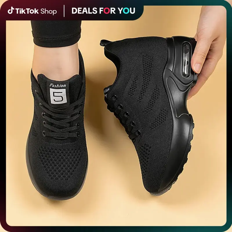 Sosenfer Women's tenis feminino campus shoes Sporty Low Top Lace-Up Sneakers hairstylist shoes Wedge sneakers Height Increasi...