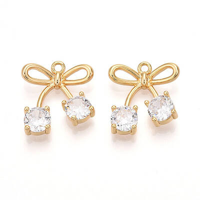 Brass Micro Pave Cubic Zirconia Pendants
