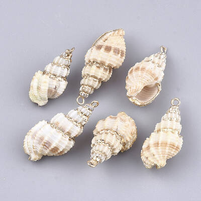 Electroplate Spiral Shell Pendants