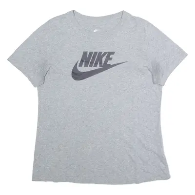 NIKE Mens T-Shirt Grey Crew Neck M