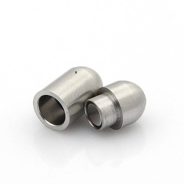 Tarnish Resistant 304 Stainless Steel Matte Surface Magnetic Clasps with Glue-in Ends