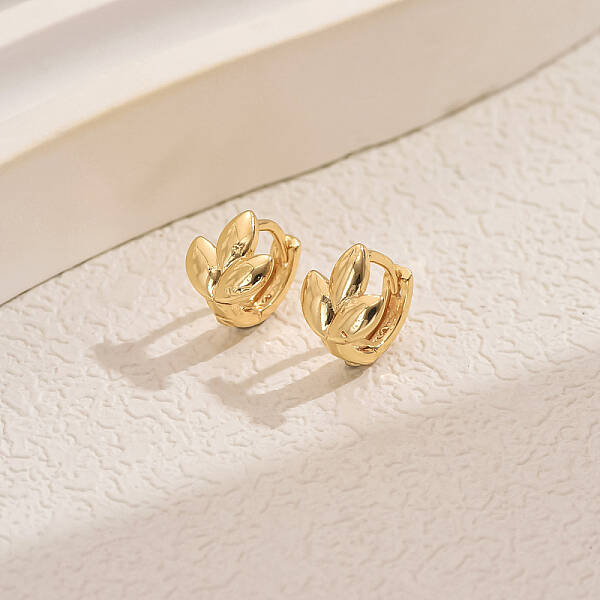 Simple Geometric Brass Hoop Earrings