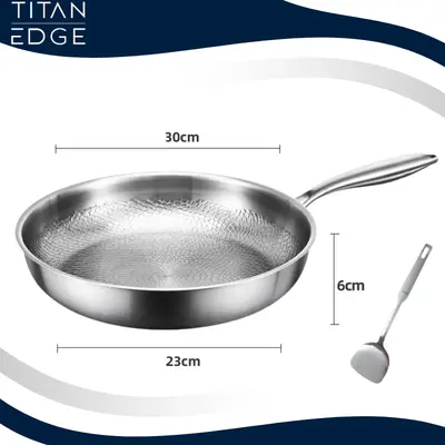 TitanChef Titanium Stainless Steel Frying Pan - 30 cm